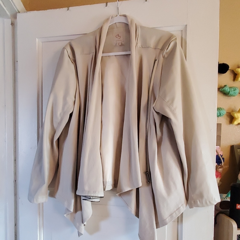 Dress Barn 1X beige light weight jacket